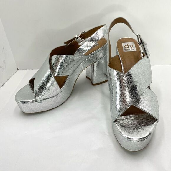 DV by Dolce Vita Shoes - NWOB DV by Dolce Vita Wentz Platform Crackled Silver Metallic Women’s 11 Disco